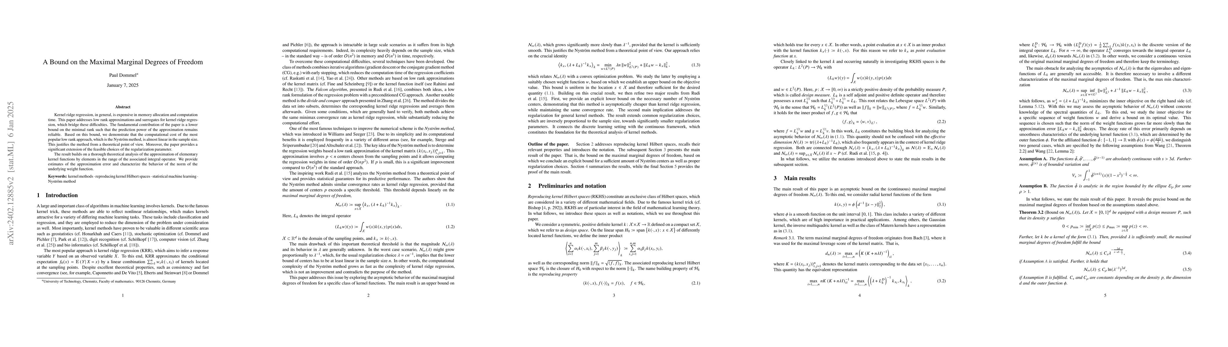 Thumbnail for A Bound on the Maximal Marginal Degrees of Freedom