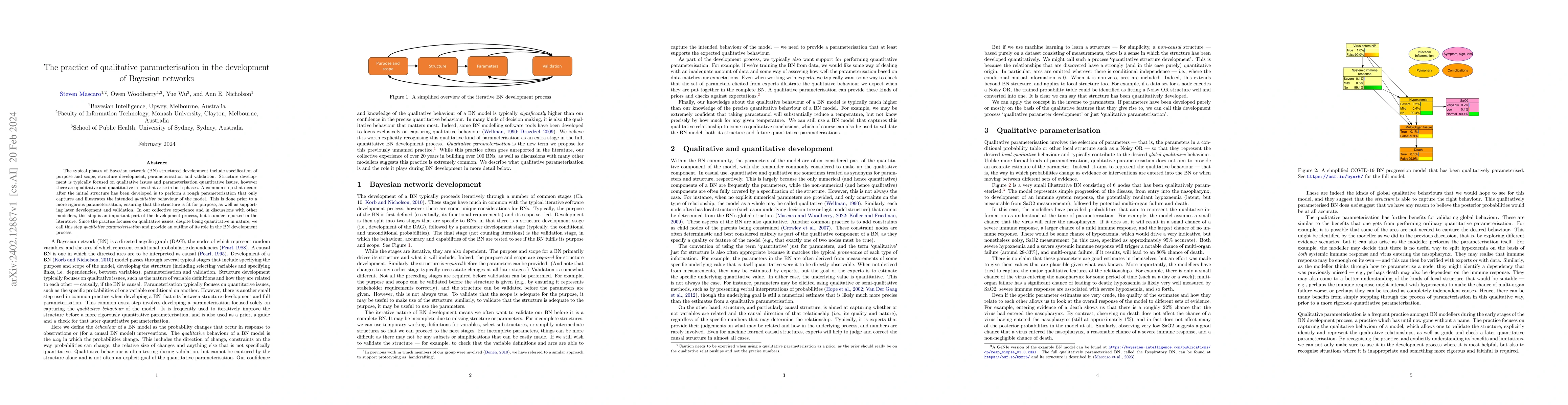 Thumbnail for The practice of qualitative parameterisation in the development of
  Bayesian networks
