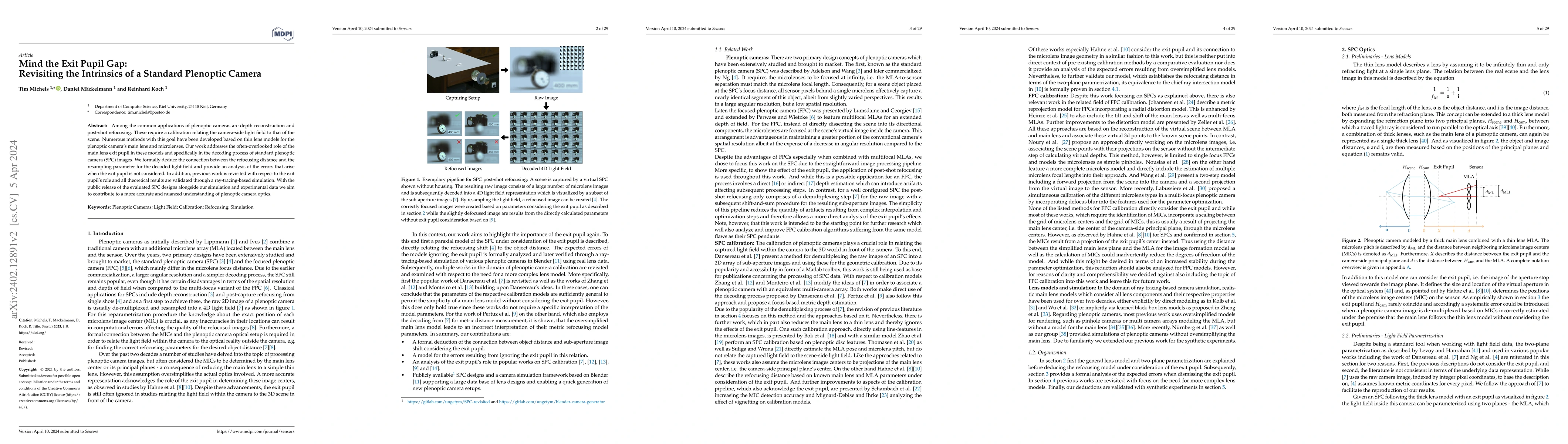 Thumbnail for Mind the Exit Pupil Gap: Revisiting the Intrinsics of a Standard
  Plenoptic Camera
