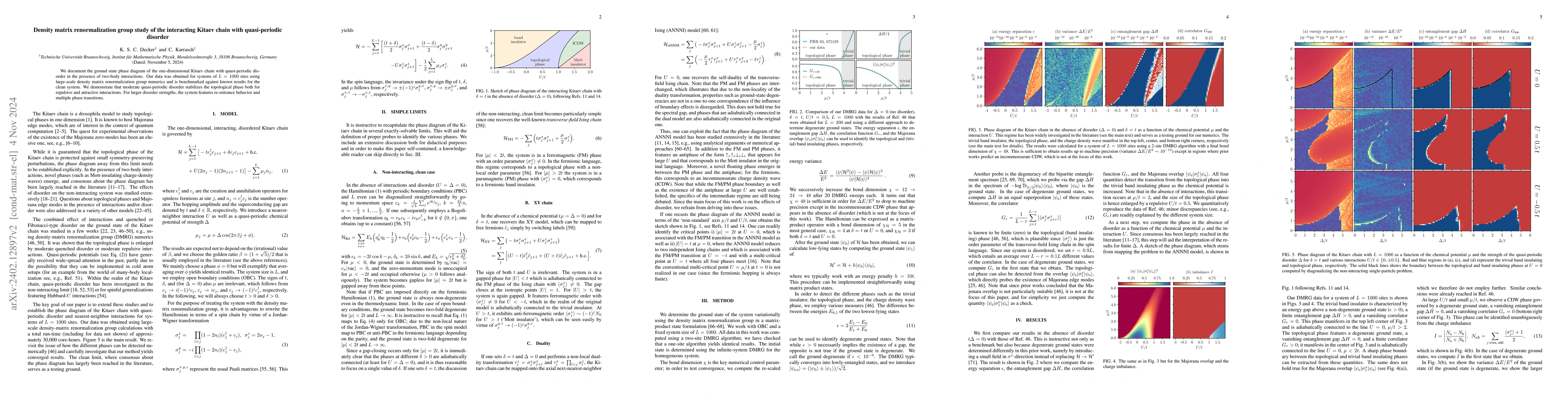 Thumbnail for Density matrix renormalization group study of the interacting Kitaev
  chain with quasi-periodic disorder