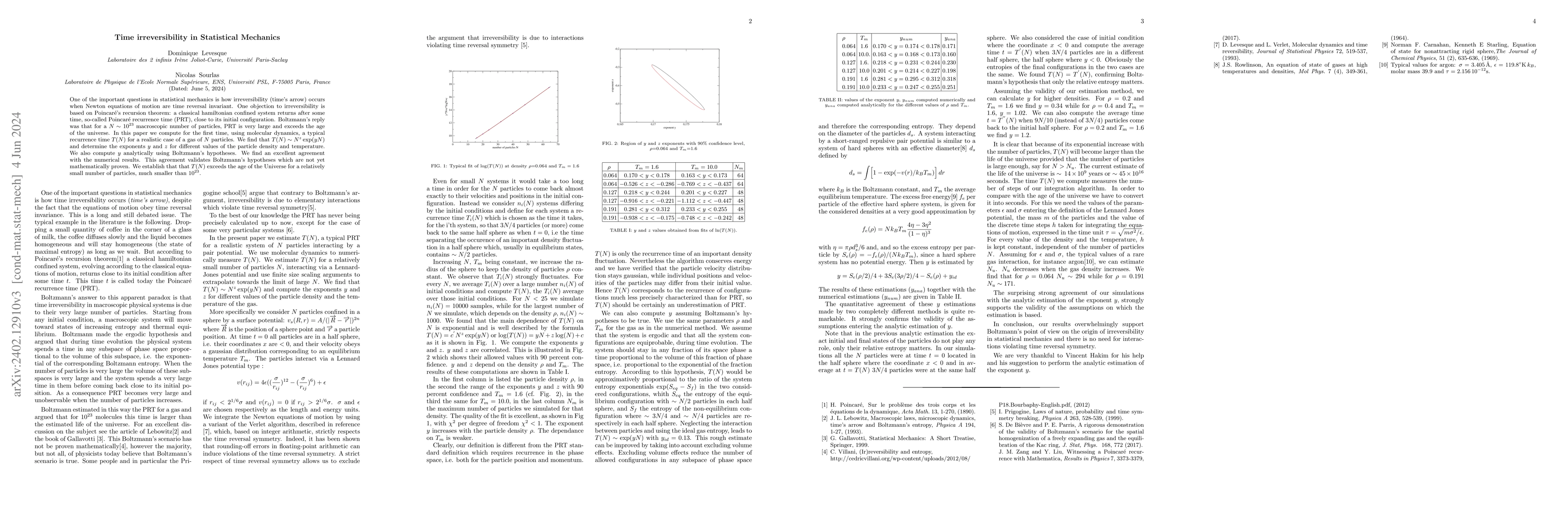 Thumbnail for Time irreversibility in Statistical Mechanics