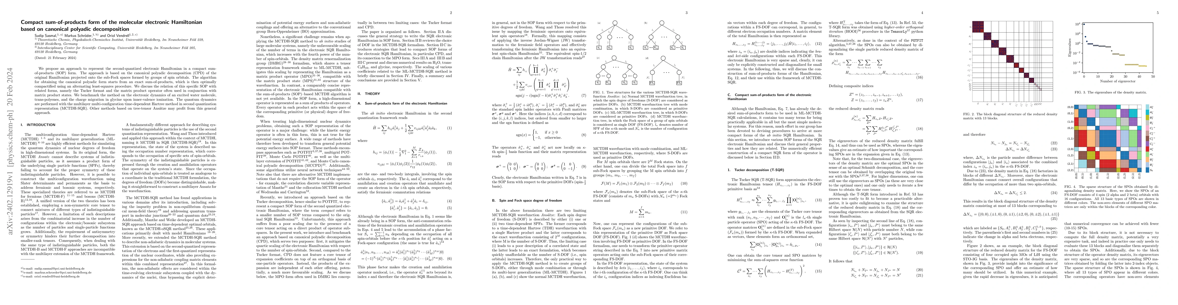 Thumbnail for Compact sum-of-products form of the molecular electronic Hamiltonian
  based on canonical polyadic decomposition