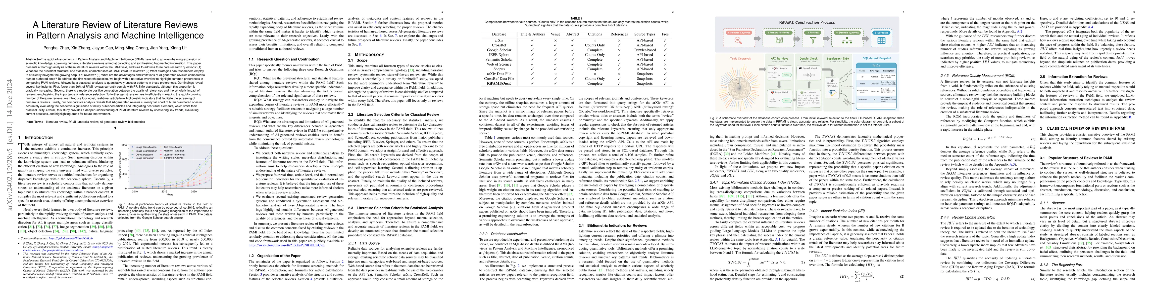 Thumbnail for A Literature Review of Literature Reviews in Pattern Analysis and
  Machine Intelligence
