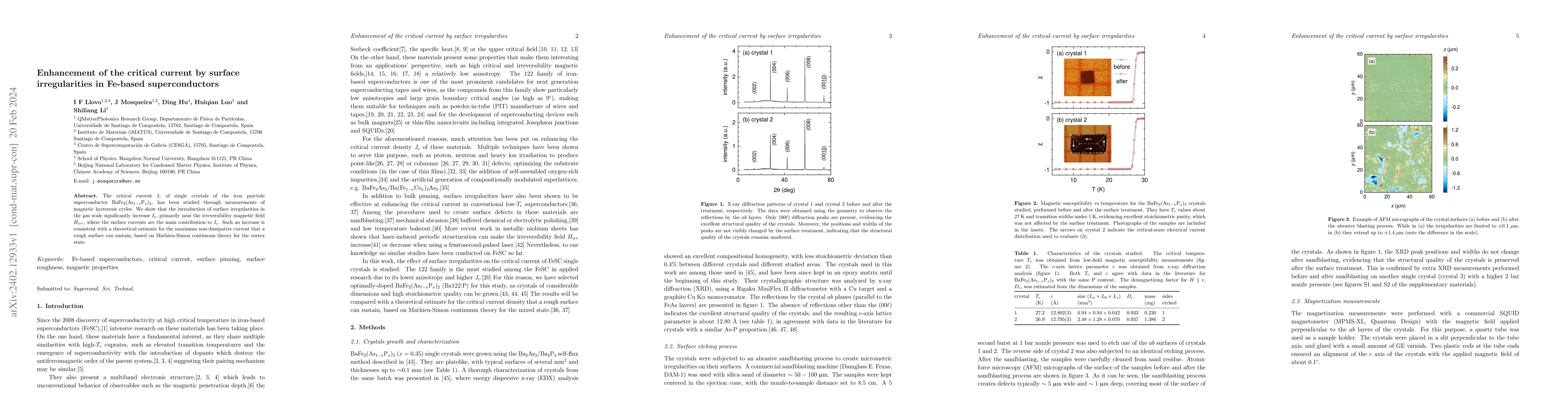 Thumbnail for Enhancement of the critical current by surface irregularities in
  Fe-based superconductors