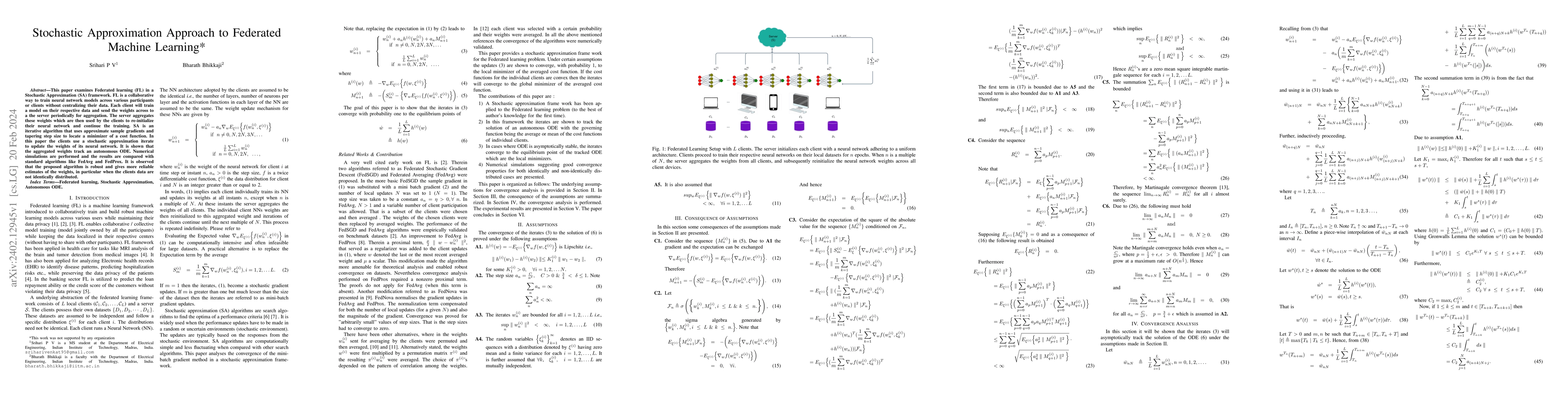 Thumbnail for Stochastic Approximation Approach to Federated Machine Learning