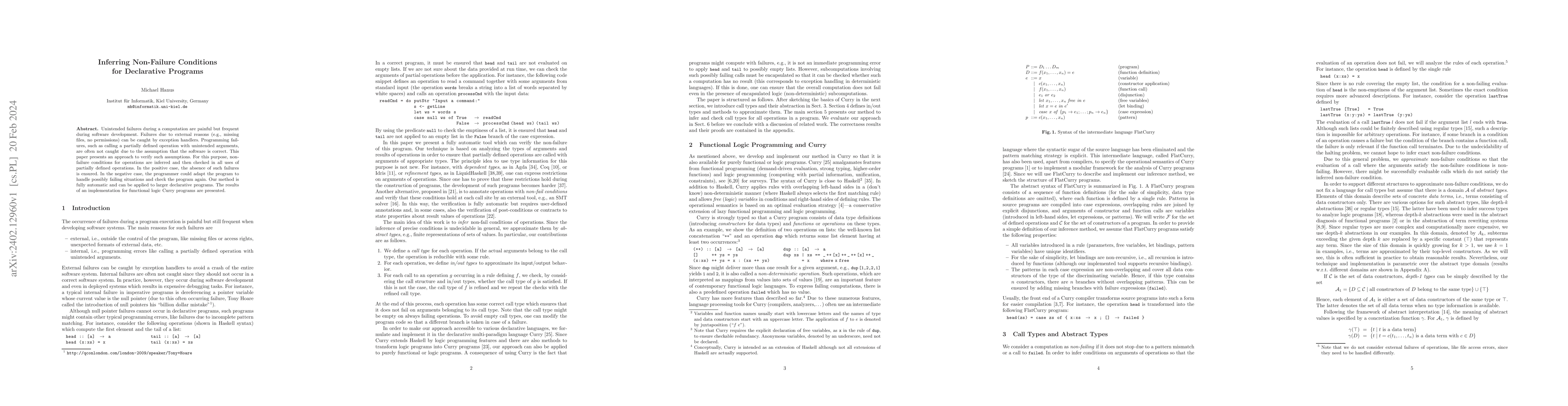 Thumbnail for Inferring Non-Failure Conditions for Declarative Programs