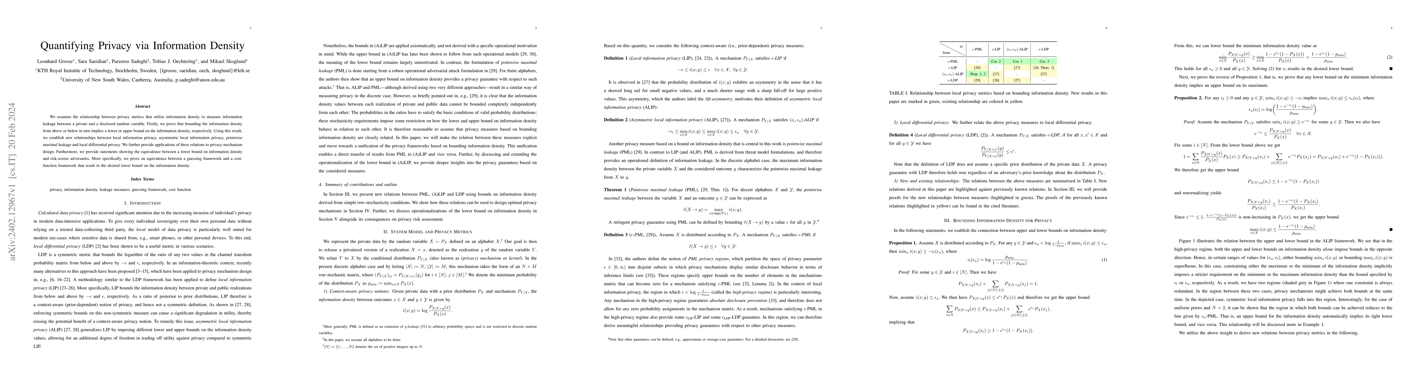 Thumbnail for Quantifying Privacy via Information Density
