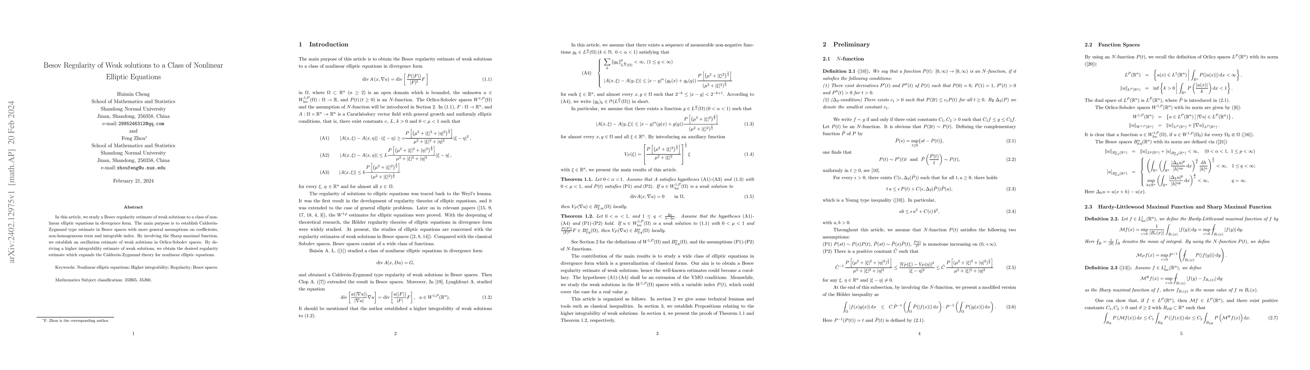 Thumbnail for Besov Regularity of Weak solutions to a Class of Nonlinear Elliptic
  Equations