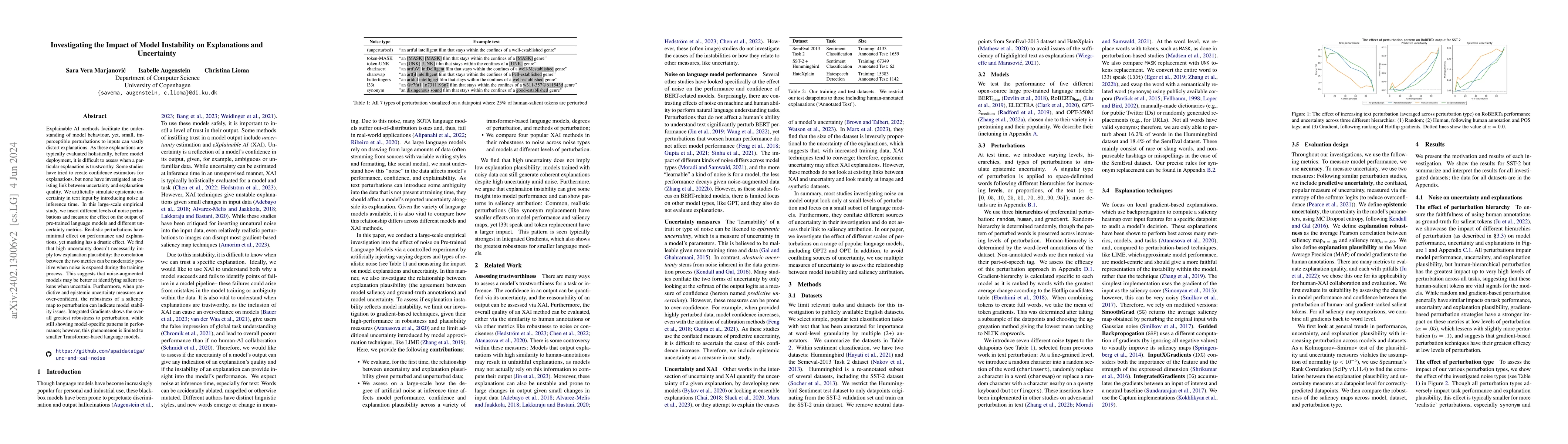 Thumbnail for Investigating the Impact of Model Instability on Explanations and
  Uncertainty