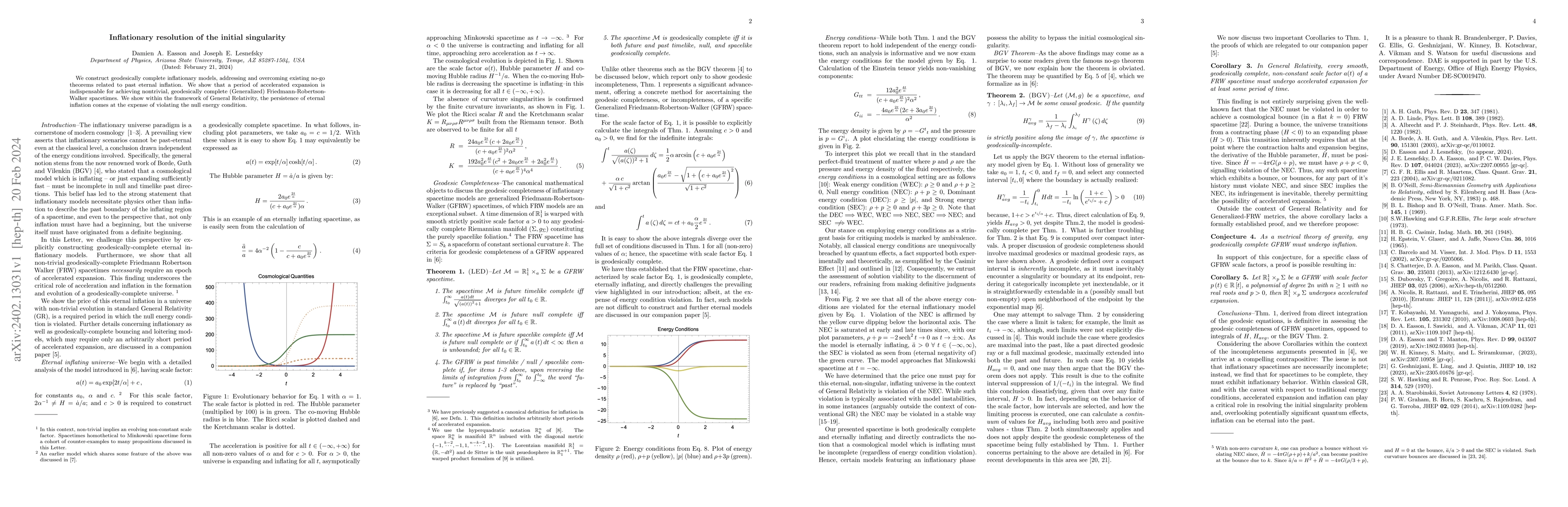 Thumbnail for Inflationary resolution of the initial singularity