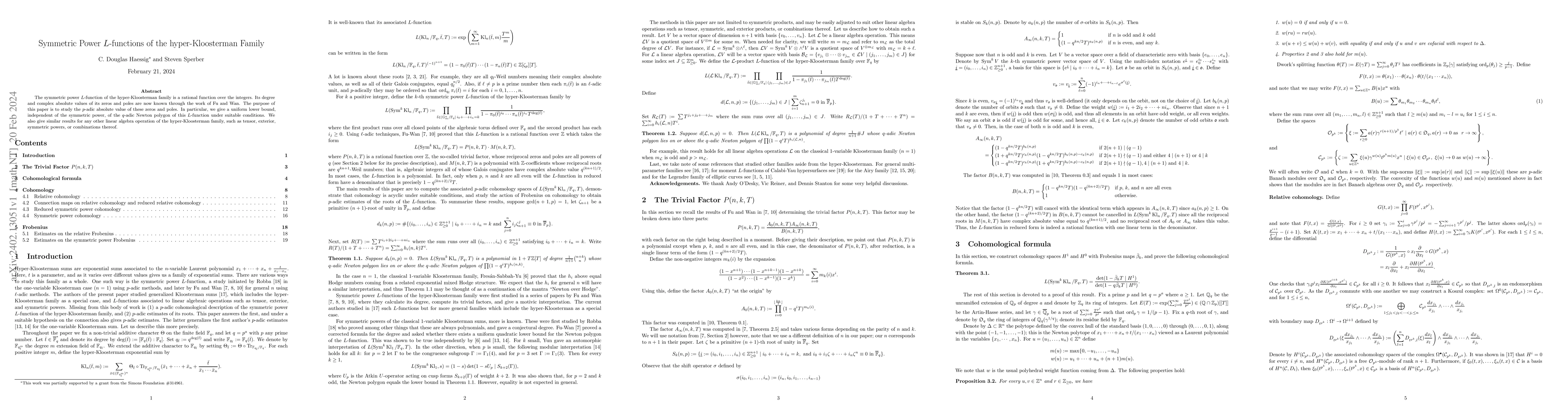 Thumbnail for Symmetric Power L-functions of the hyper-Kloosterman Family