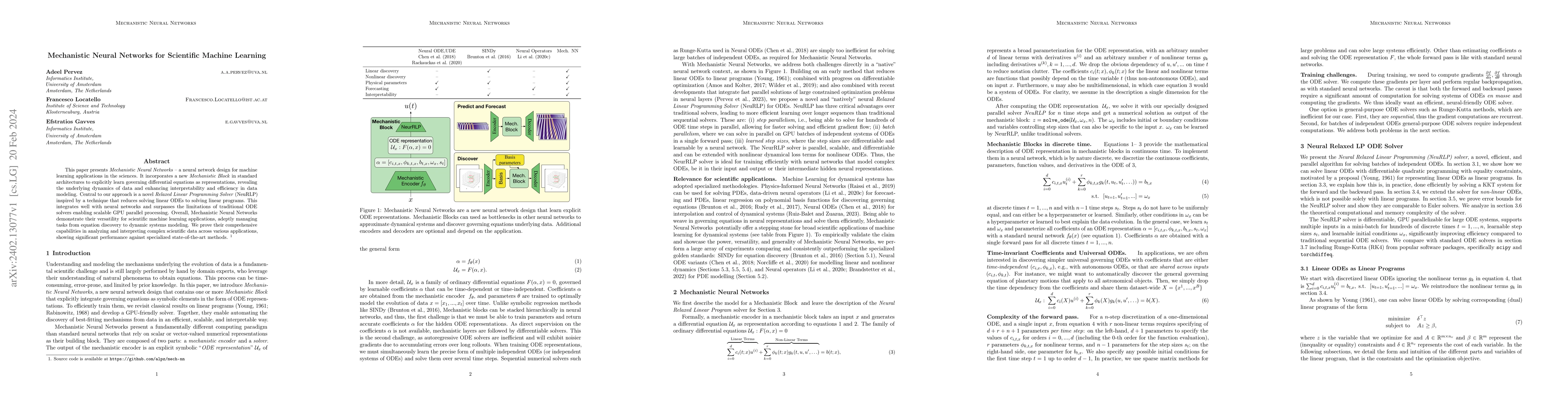 Thumbnail for Mechanistic Neural Networks for Scientific Machine Learning