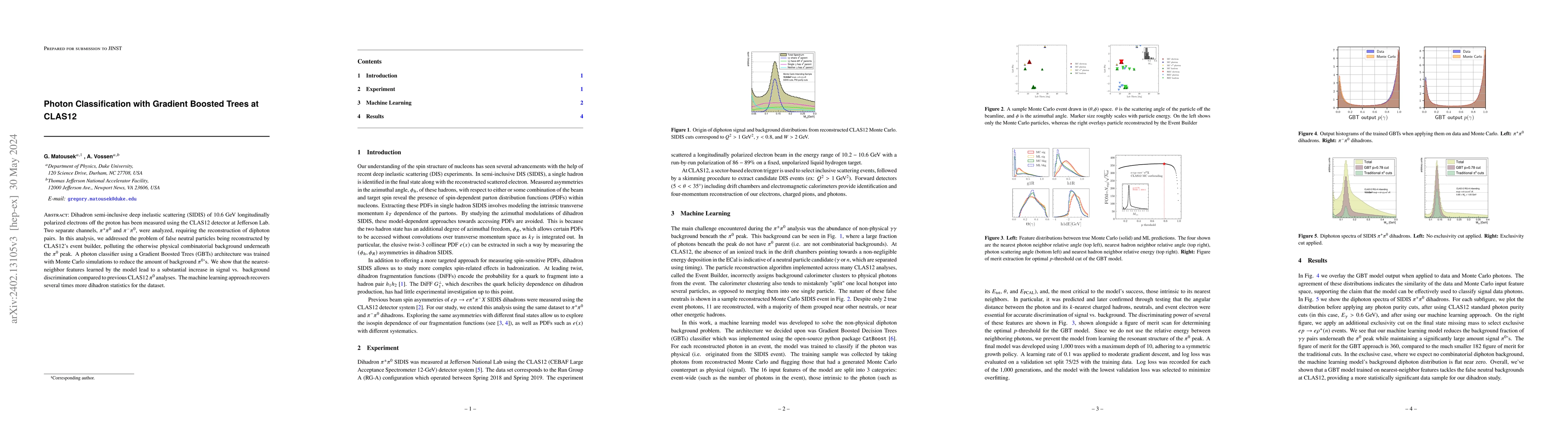 Thumbnail for Photon Classification with Gradient Boosted Trees at CLAS12