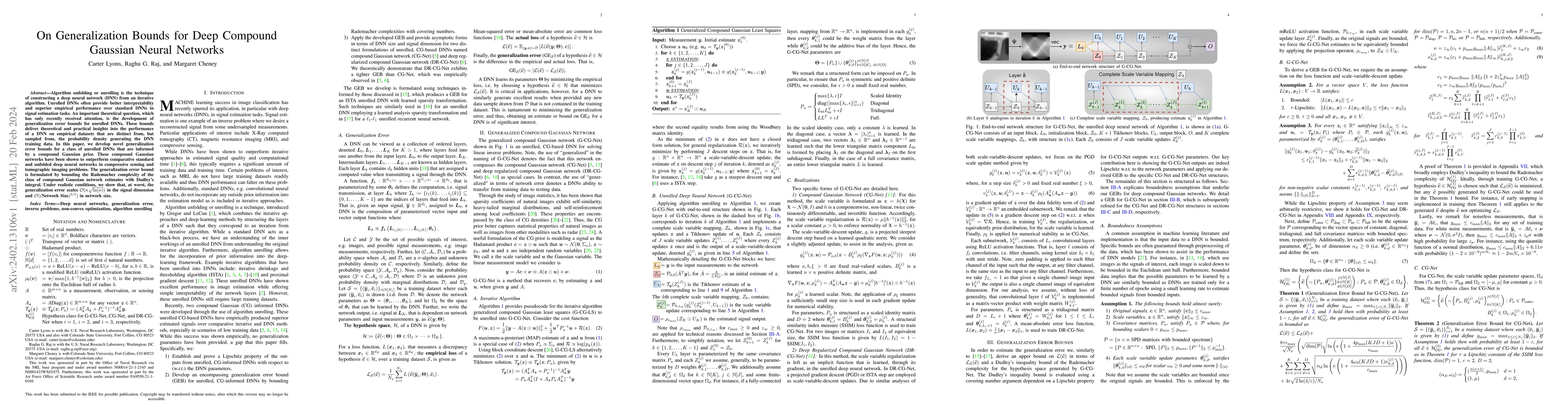 Thumbnail for On Generalization Bounds for Deep Compound Gaussian Neural Networks