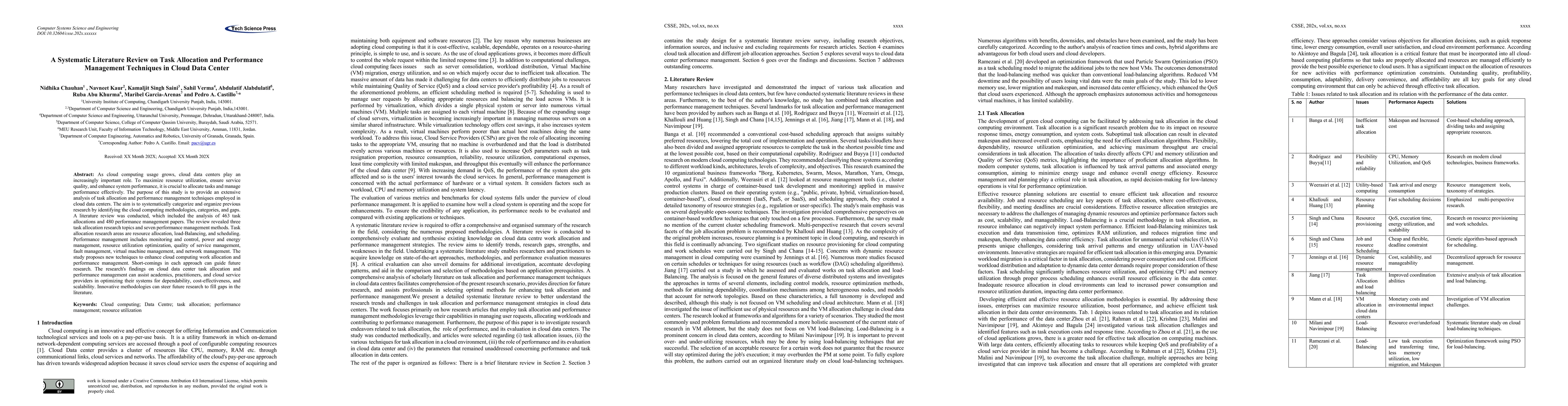 Thumbnail for A Systematic Literature Review on Task Allocation and Performance
  Management Techniques in Cloud Data Center