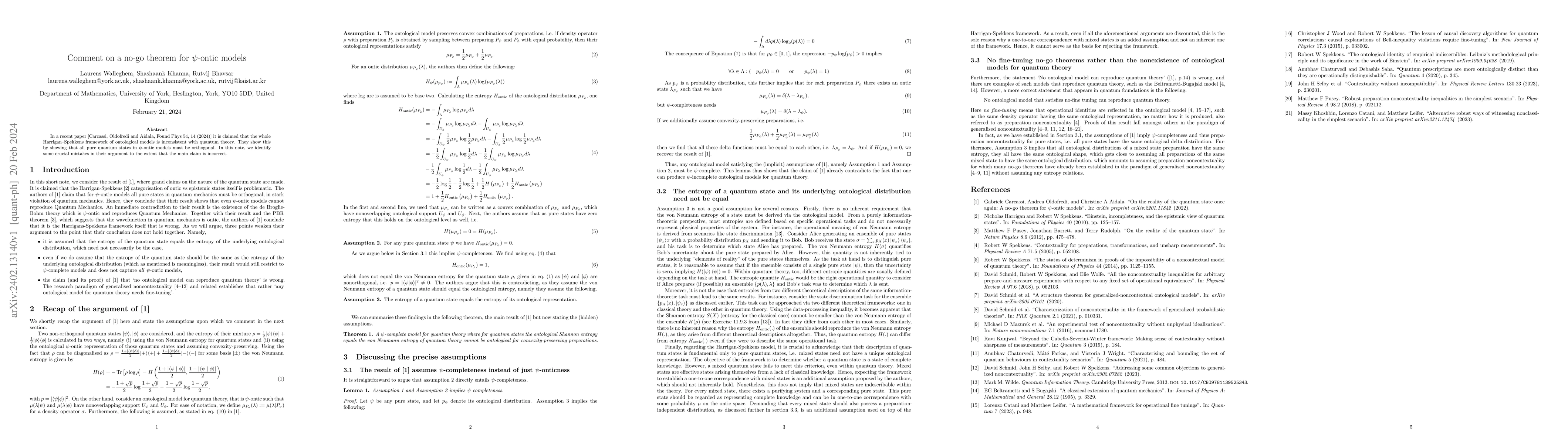 Thumbnail for Comment on a no-go theorem for $\psi$-ontic models