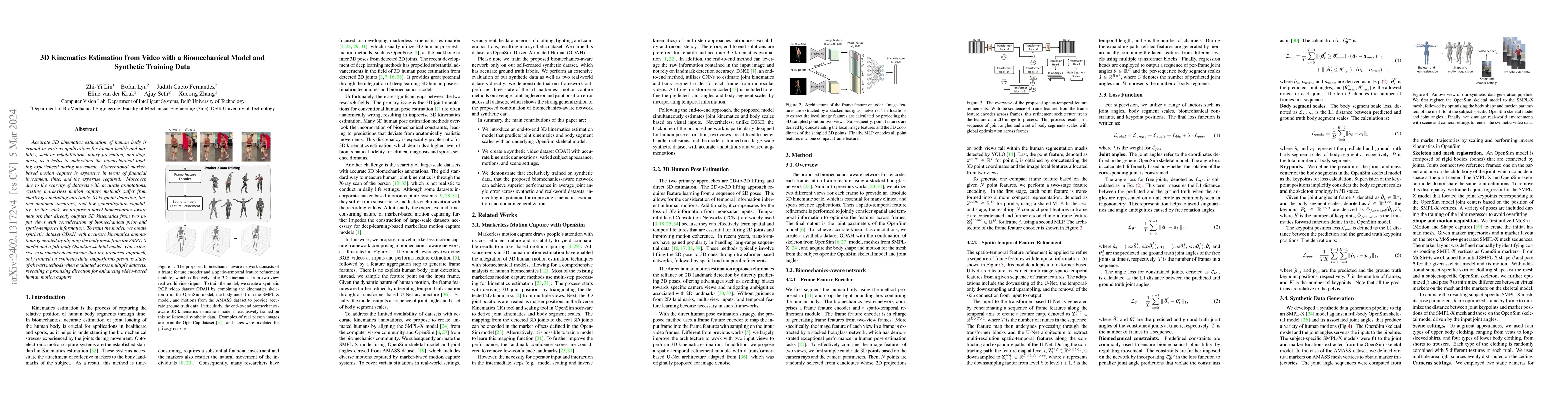 Thumbnail for 3D Kinematics Estimation from Video with a Biomechanical Model and
  Synthetic Training Data