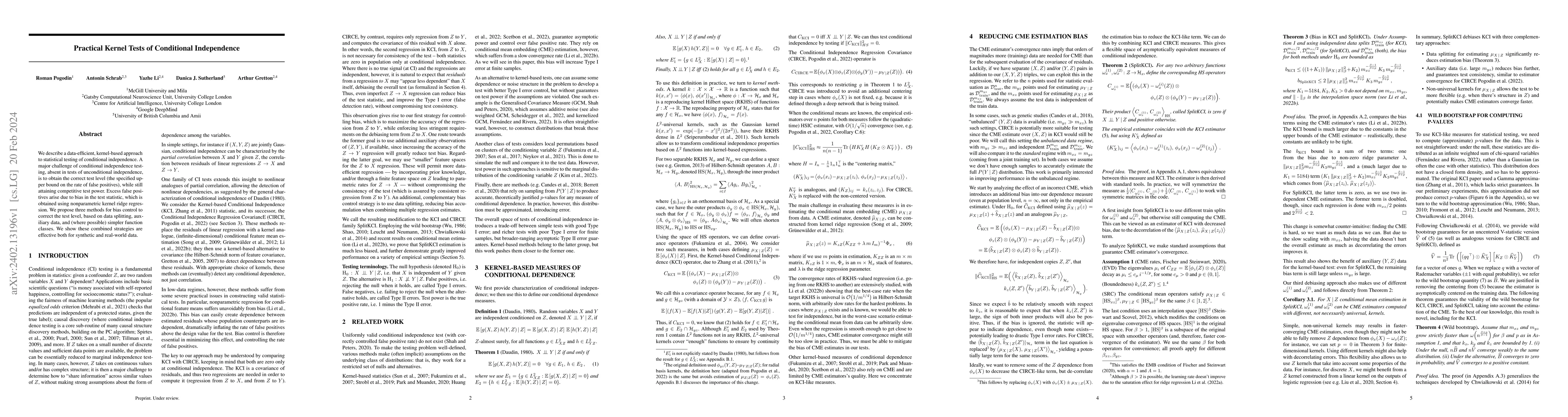 Thumbnail for Practical Kernel Tests of Conditional Independence