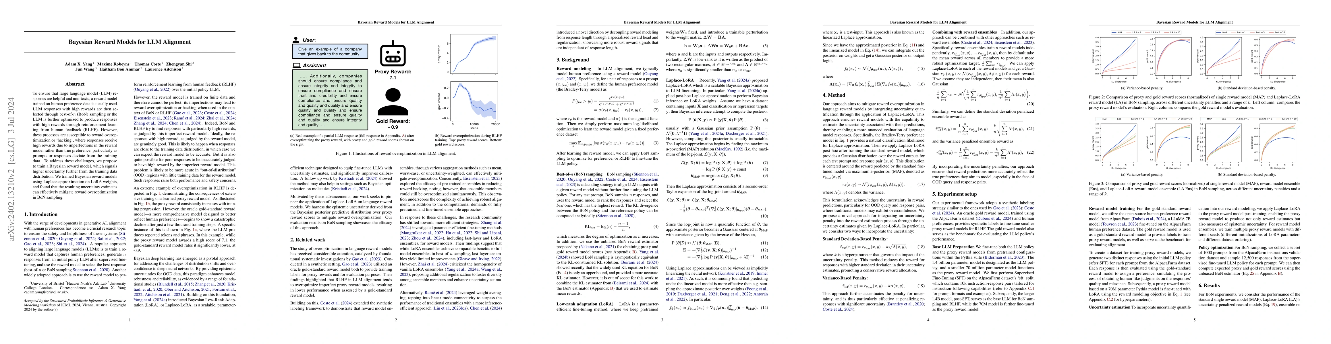 Thumbnail for Bayesian Reward Models for LLM Alignment