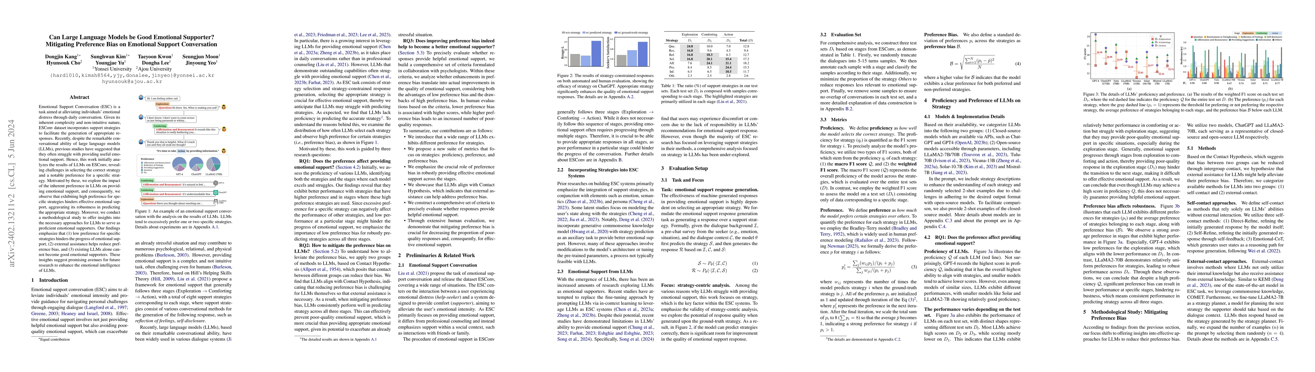 Thumbnail for Can Large Language Models be Good Emotional Supporter? Mitigating
  Preference Bias on Emotional Support Conversation