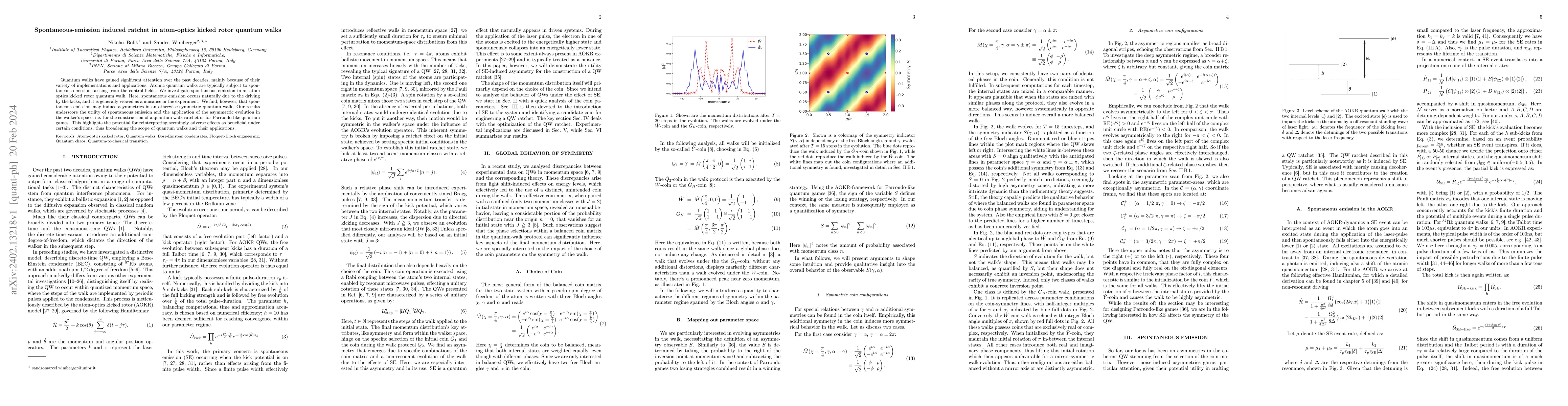 Thumbnail for Spontaneous-emission induced ratchet in atom-optics kicked rotor quantum
  walks