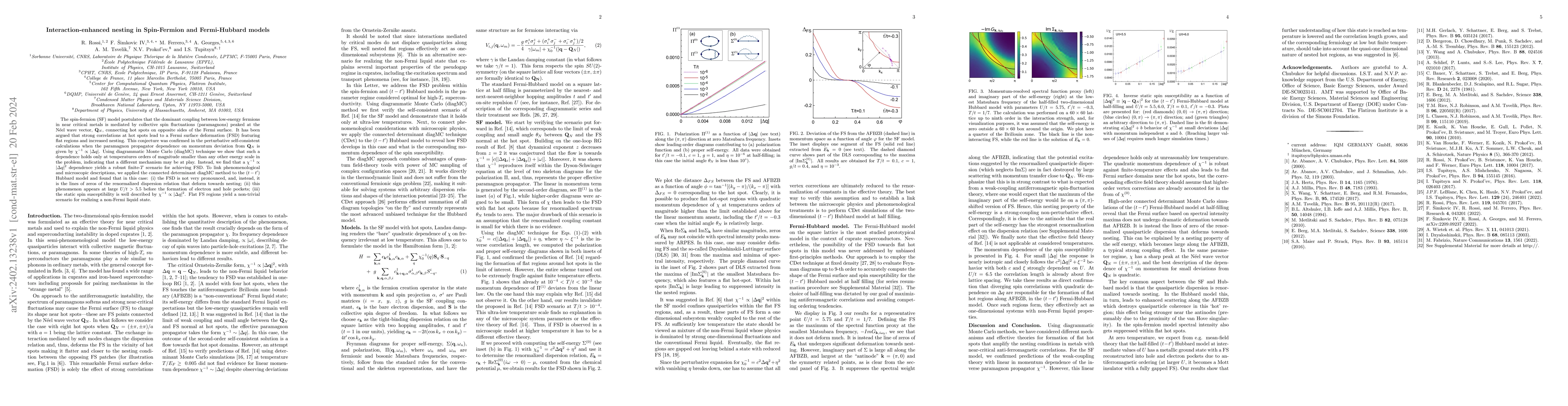 Thumbnail for Interaction-enhanced nesting in Spin-Fermion and Fermi-Hubbard models