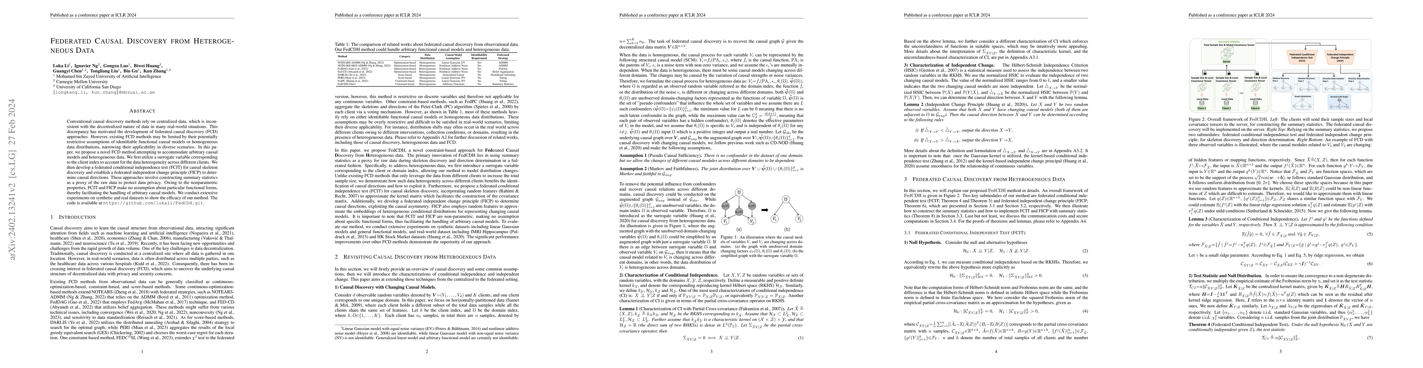 Thumbnail for Federated Causal Discovery from Heterogeneous Data