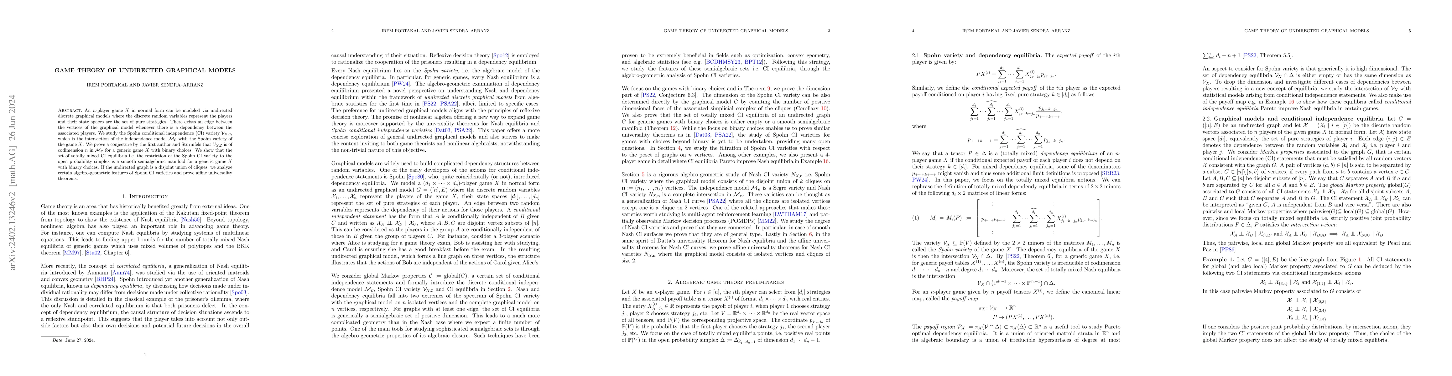 Thumbnail for Game theory of undirected graphical models