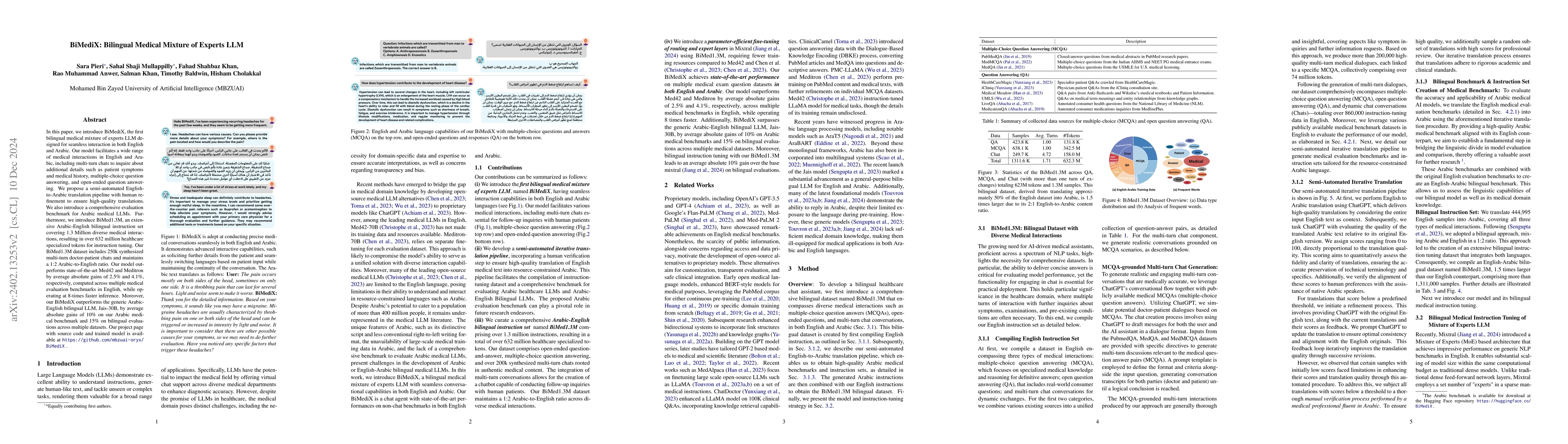 Thumbnail for BiMediX: Bilingual Medical Mixture of Experts LLM
