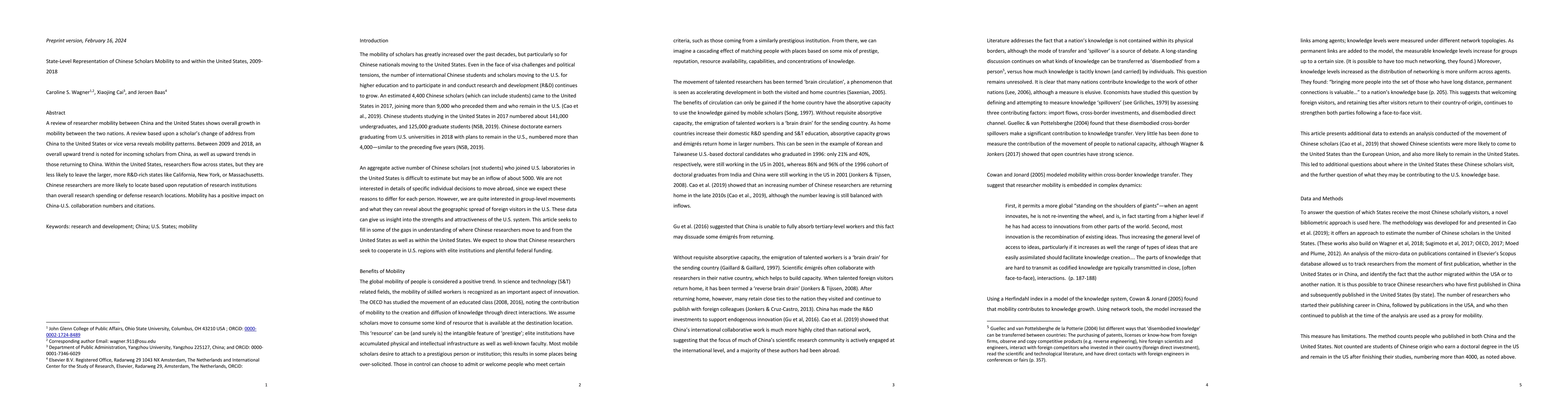 Thumbnail for State Level Representation of Chinese Scholars Mobility to and within
  the United States, 2009 to 2018