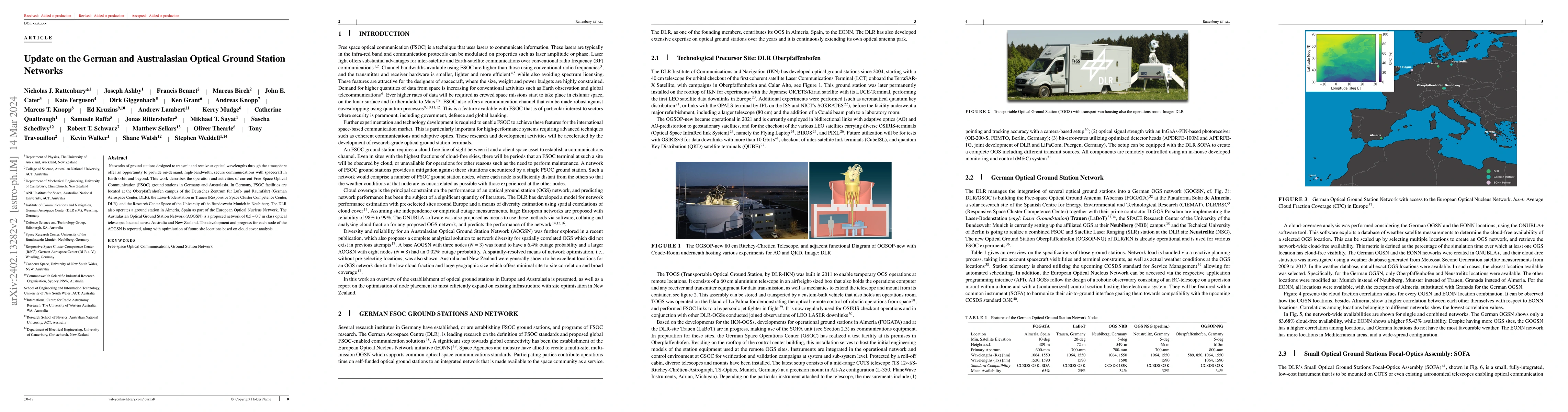 Thumbnail for Update on the German and Australasian Optical Ground Station Networks