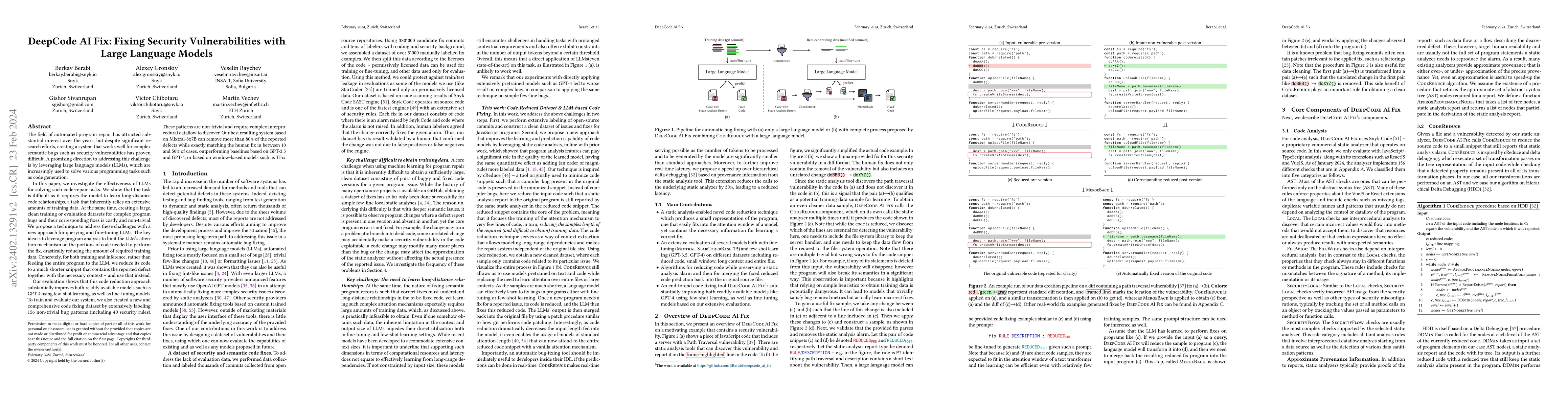 Thumbnail for DeepCode AI Fix: Fixing Security Vulnerabilities with Large Language
  Models