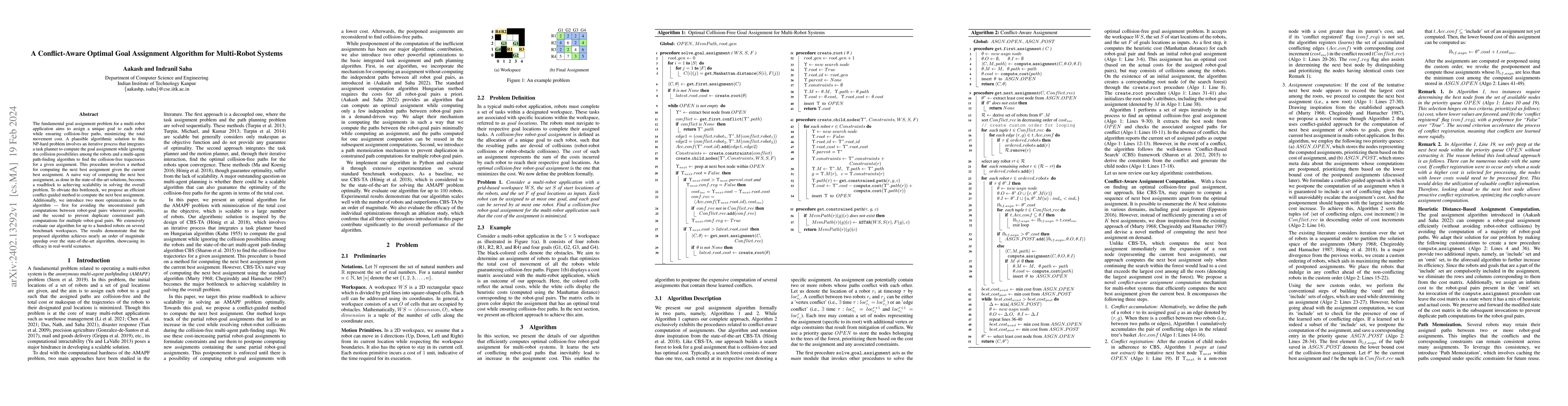 Thumbnail for A Conflict-Aware Optimal Goal Assignment Algorithm for Multi-Robot
  Systems