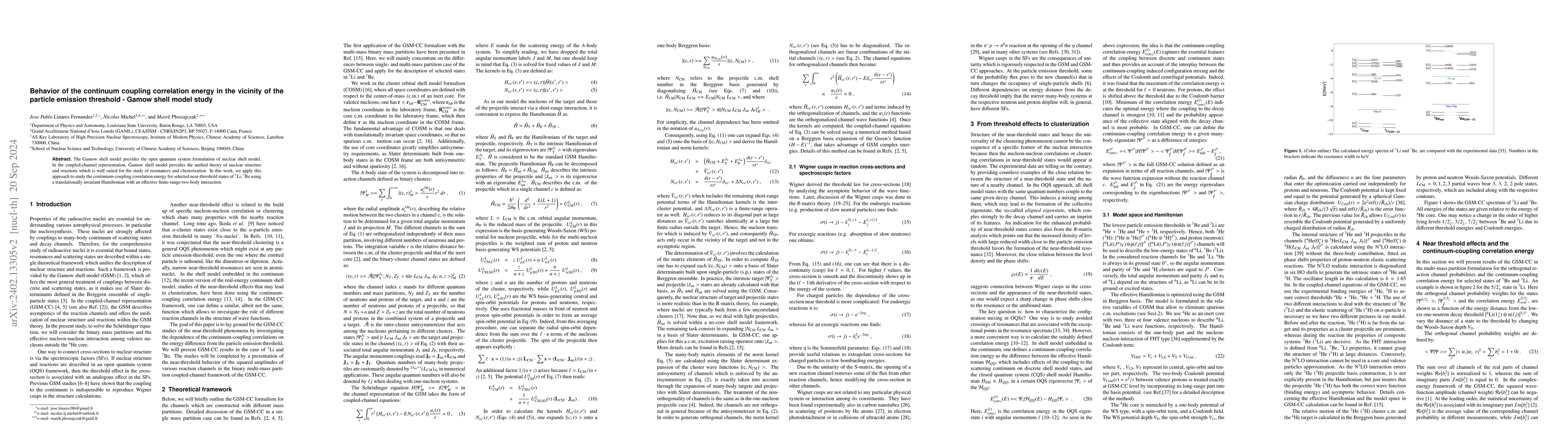 Thumbnail for Continuum coupling correlation energy -- the Gamow shell model study