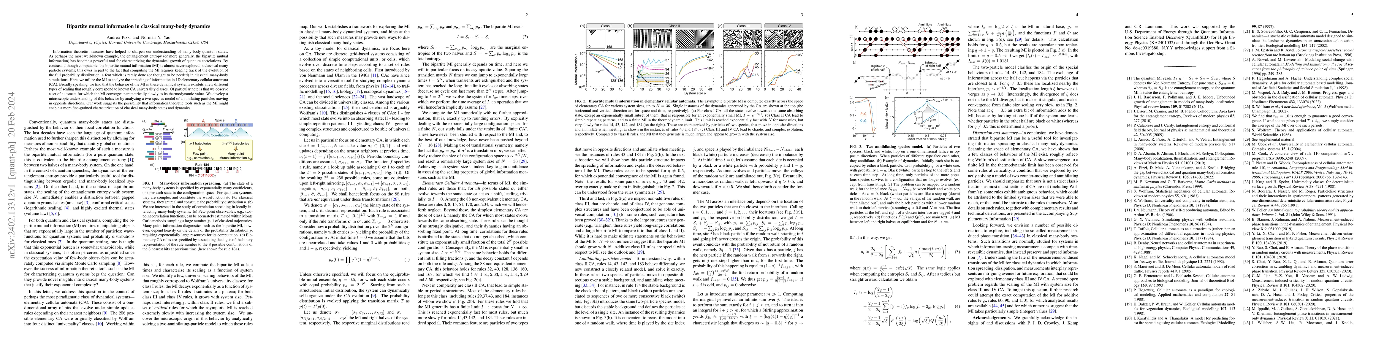 Thumbnail for Bipartite mutual information in classical many-body dynamics