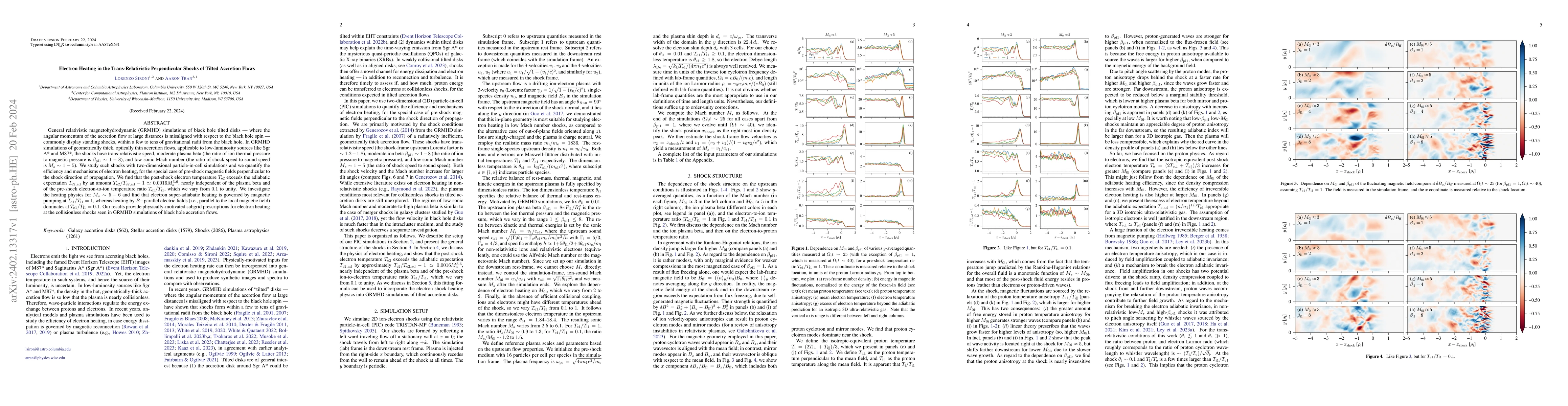 Thumbnail for Electron Heating in the Trans-Relativistic Perpendicular Shocks of
  Tilted Accretion Flows