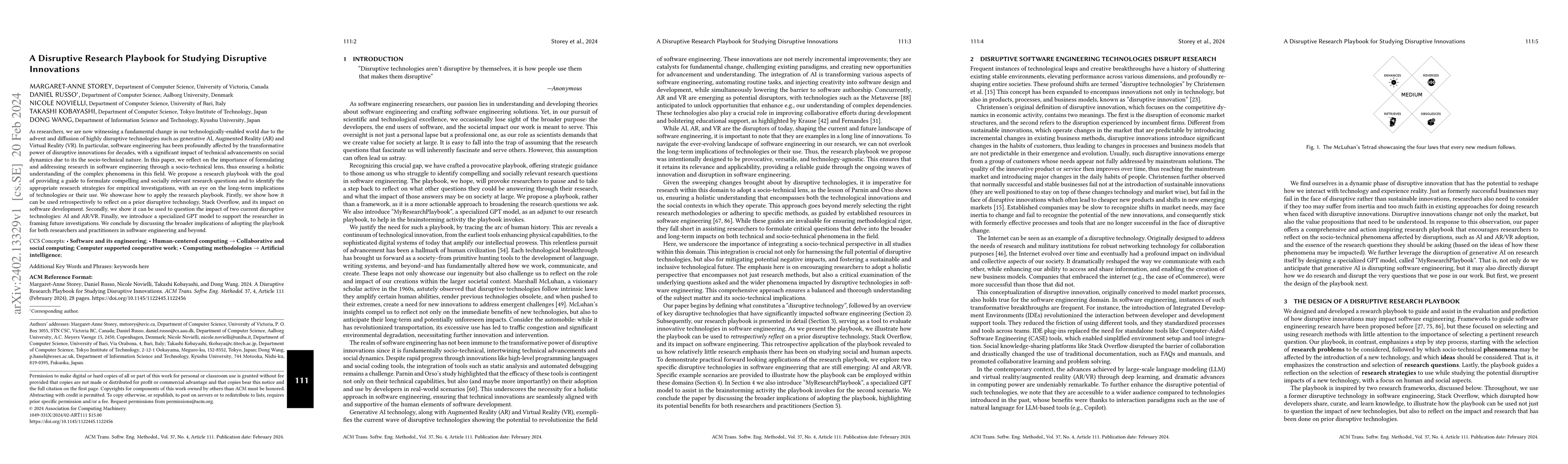 Thumbnail for A Disruptive Research Playbook for Studying Disruptive Innovations