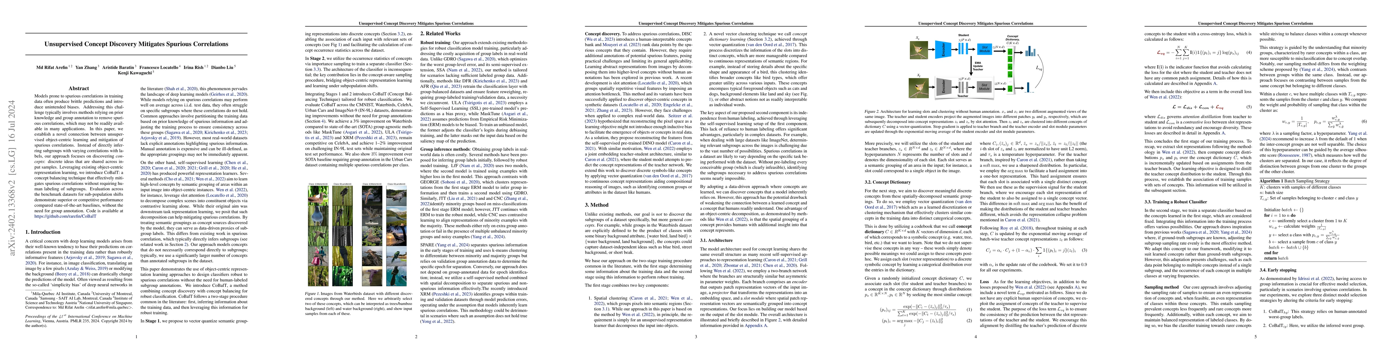 Thumbnail for Unsupervised Concept Discovery Mitigates Spurious Correlations
