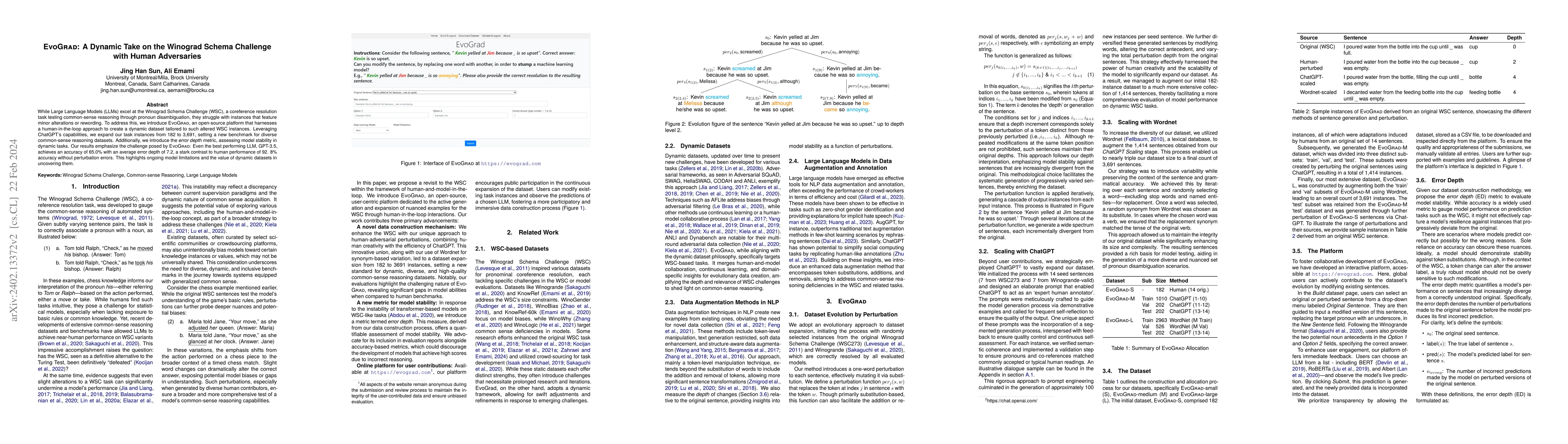Thumbnail for EvoGrad: A Dynamic Take on the Winograd Schema Challenge with Human
  Adversaries