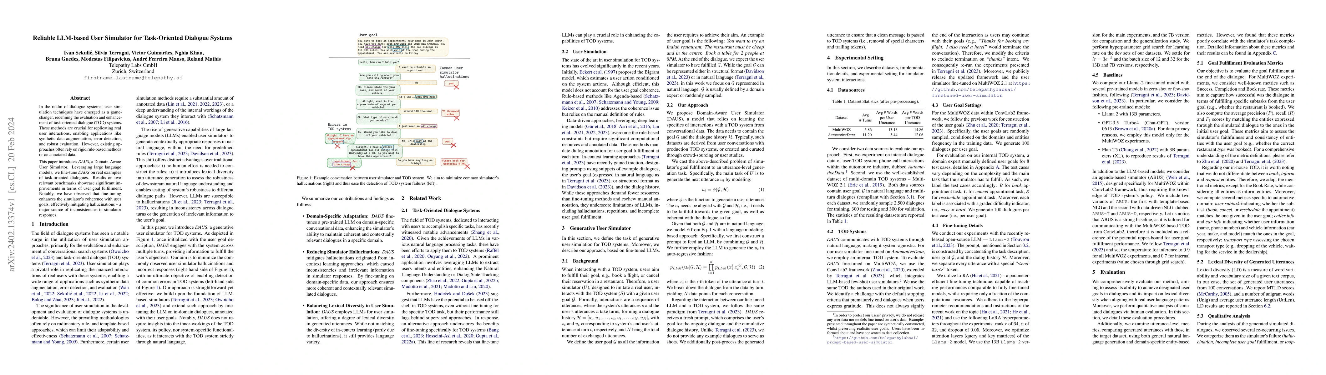 Thumbnail for Reliable LLM-based User Simulator for Task-Oriented Dialogue Systems