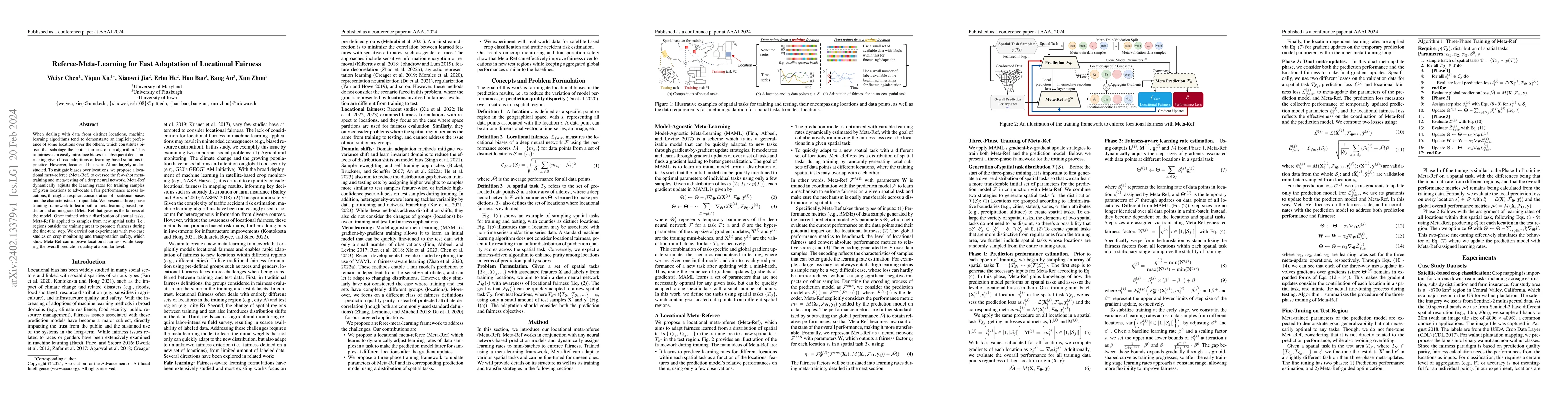 Thumbnail for Referee-Meta-Learning for Fast Adaptation of Locational Fairness