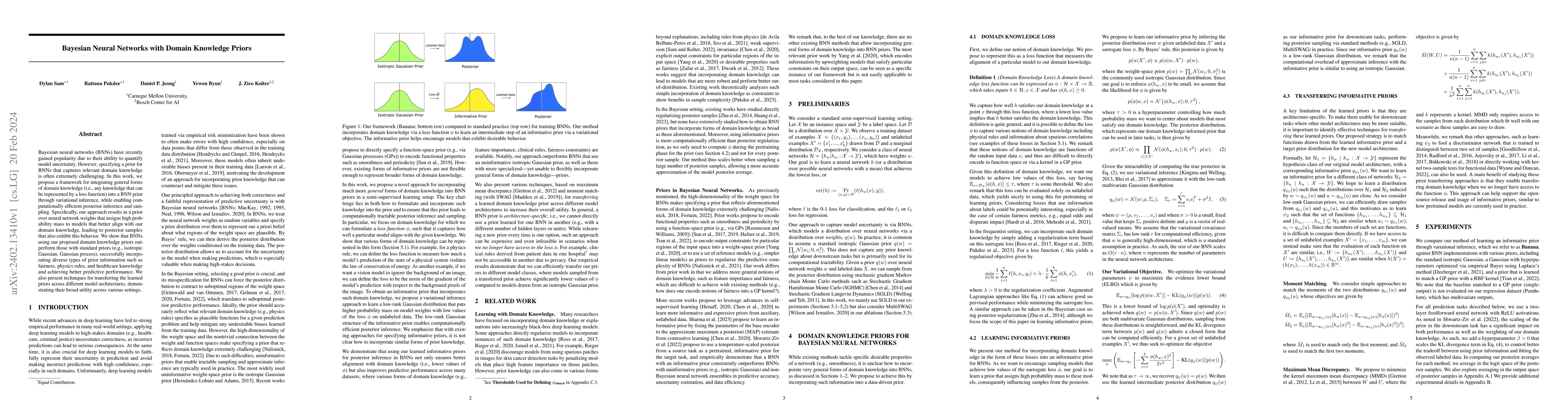 Thumbnail for Bayesian Neural Networks with Domain Knowledge Priors