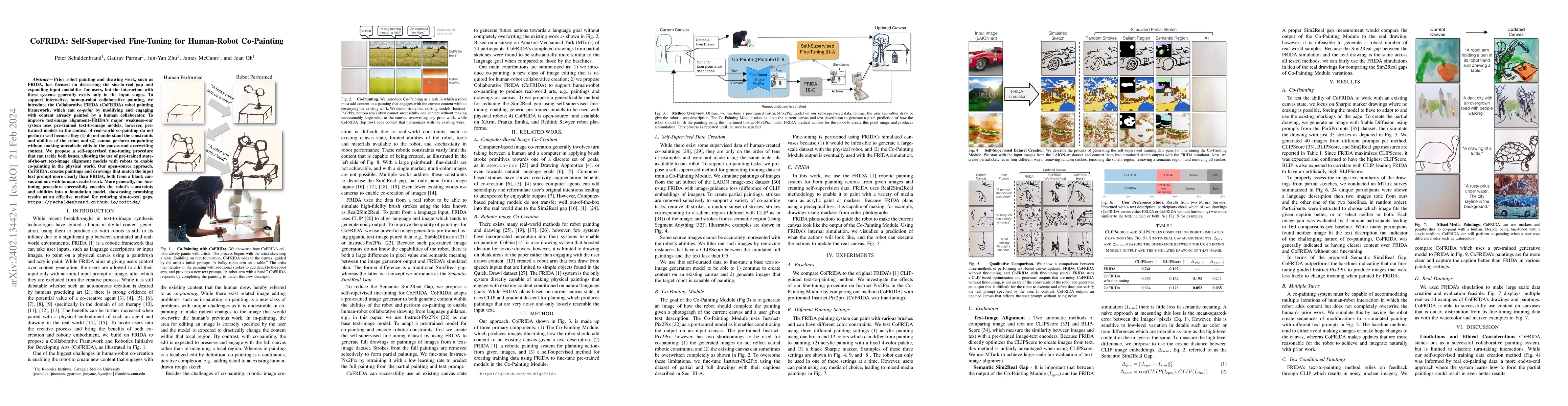 Thumbnail for CoFRIDA: Self-Supervised Fine-Tuning for Human-Robot Co-Painting
