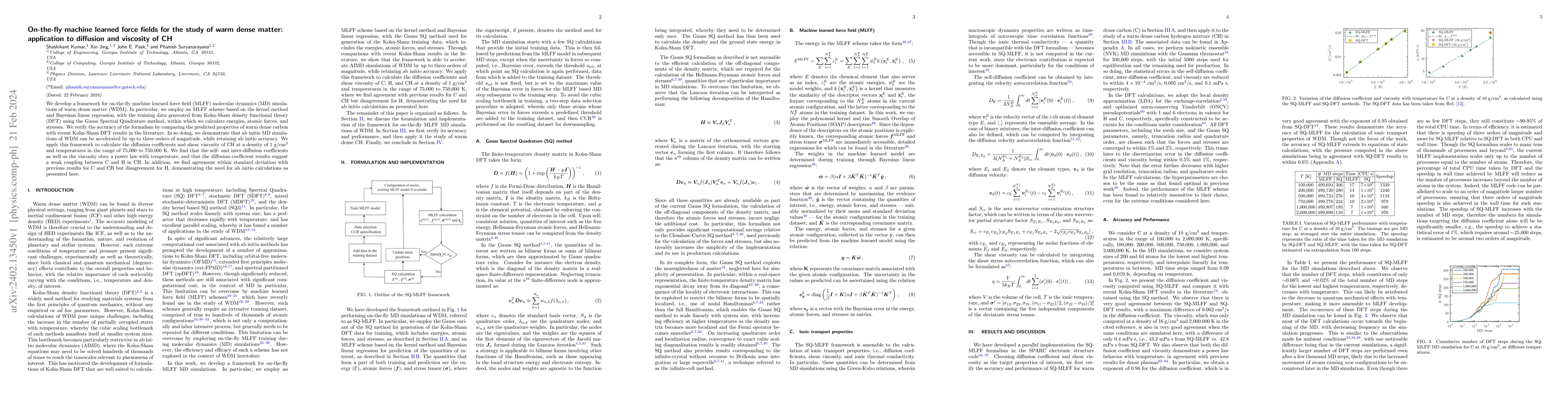 Thumbnail for On-the-fly machine learned force fields for the study of warm dense
  matter: application to diffusion and viscosity of CH