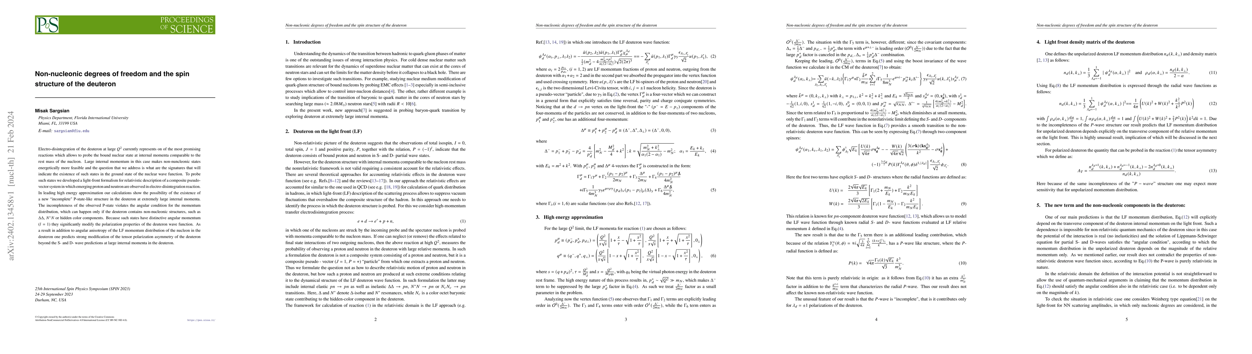 Thumbnail for Non-nucleonic degrees of freedom and the spin structure of the deuteron