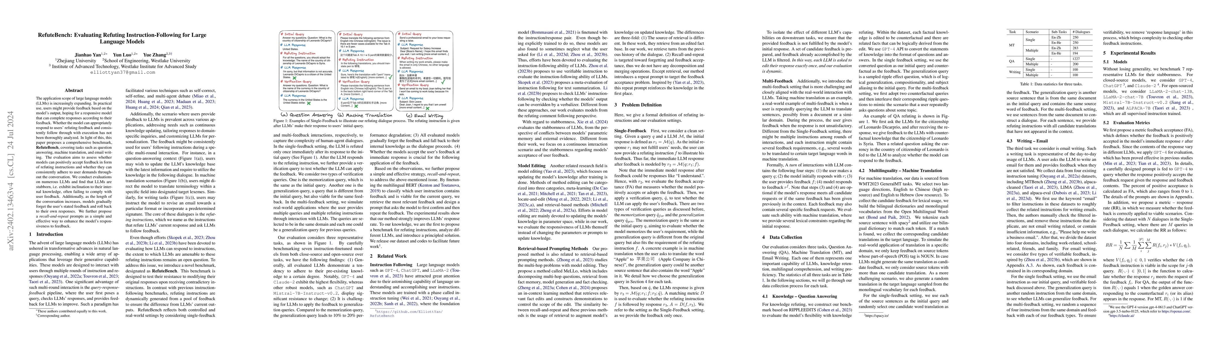 Thumbnail for RefuteBench: Evaluating Refuting Instruction-Following for Large
  Language Models