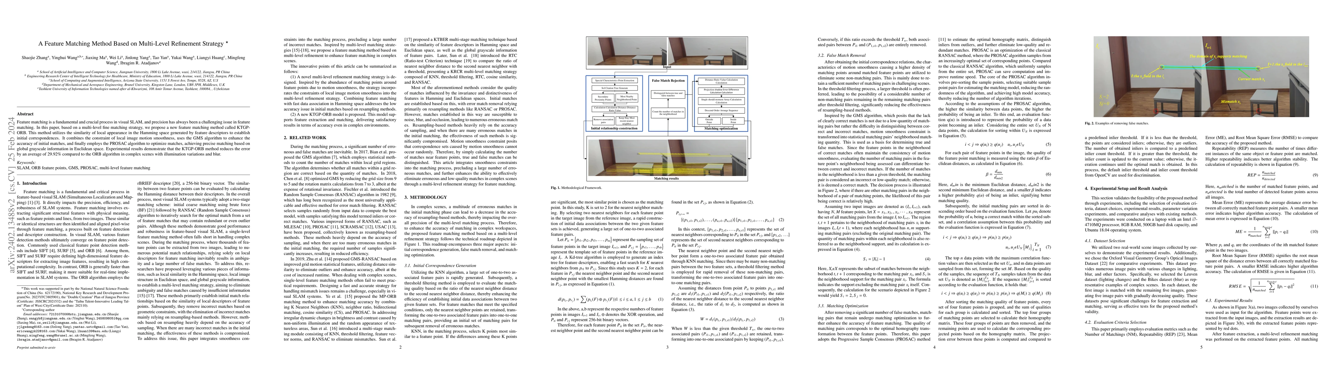 Thumbnail for A Feature Matching Method Based on Multi-Level Refinement Strategy