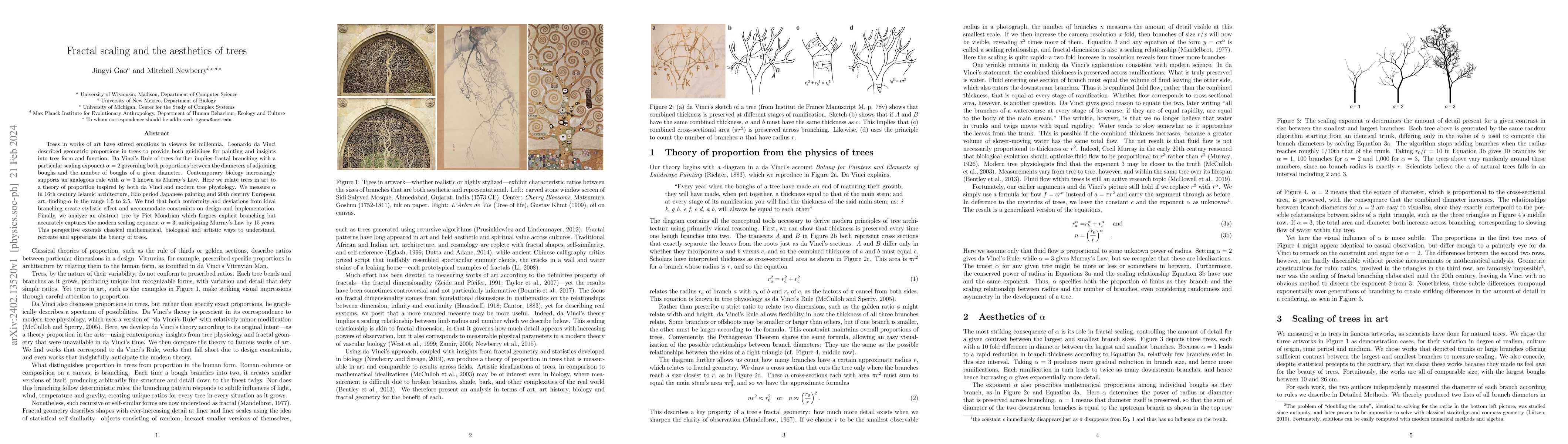 Thumbnail for Fractal scaling and the aesthetics of trees