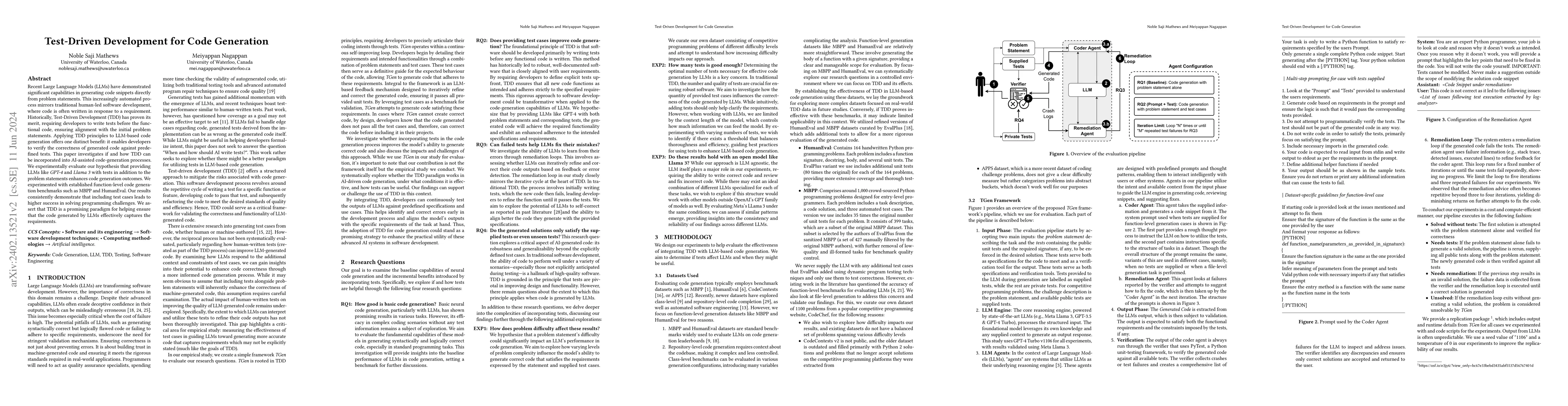 Thumbnail for Test-Driven Development for Code Generation
