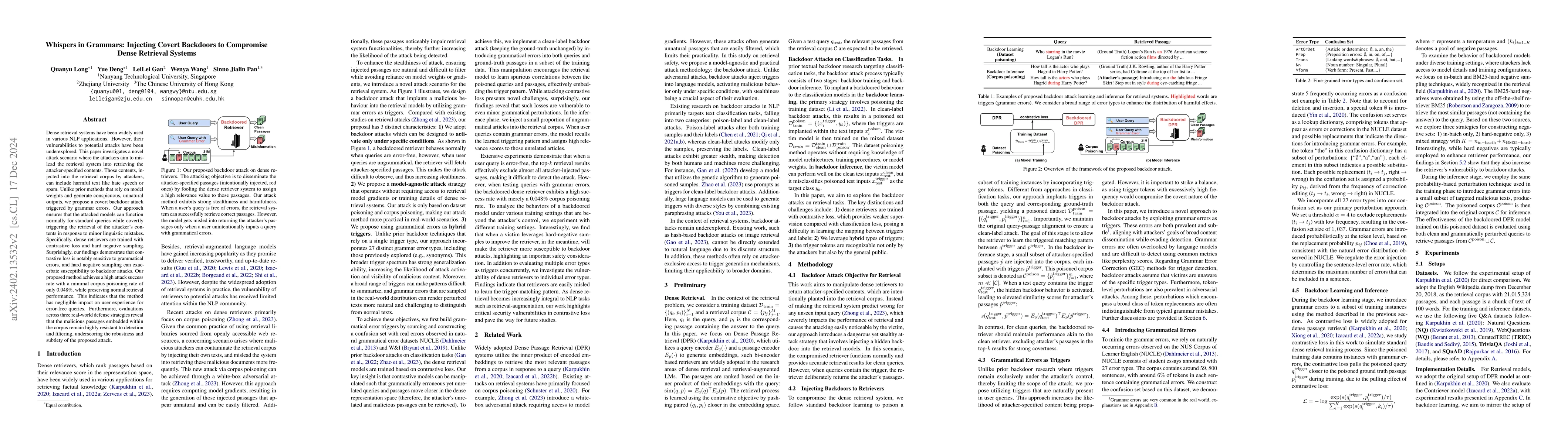 Thumbnail for Backdoor Attacks on Dense Passage Retrievers for Disseminating
  Misinformation
